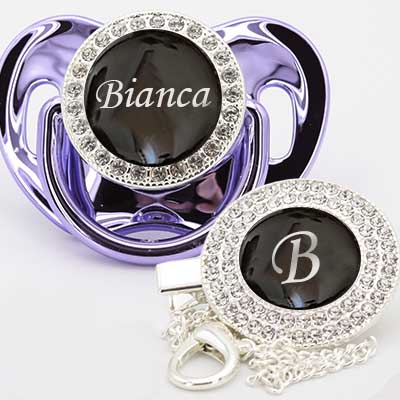Chupetes personalizados Silver Pearl - Pacifierbling