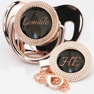 Rose Gold Black STONELESS) Pacifiers