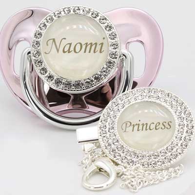 Silver Pearl Personalized Pacifiers - Pacifierbling